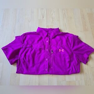 Under Armour Semi Fitted Heat Gear Fishing Shirt Size Small